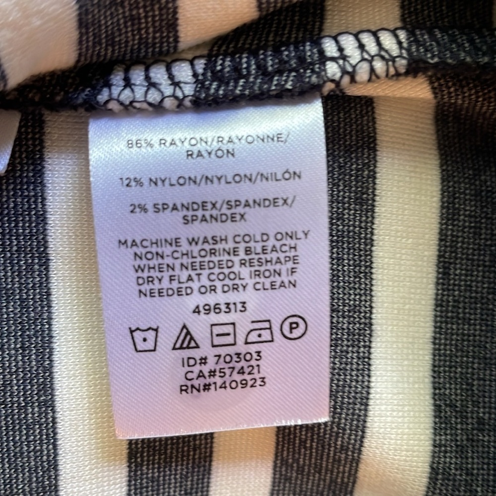 3 for $25! LOFT Navy Blue and White Striped Women's Skirt,‎ size medium Tall - Picture 4 of 6